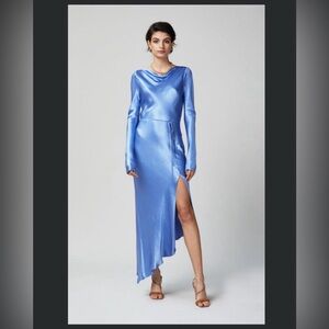 NWT Bec+Bridge Blue Silk Dress